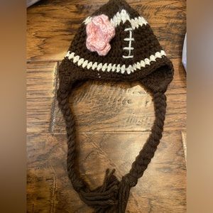 Crochet Girl Football Newborn Hat